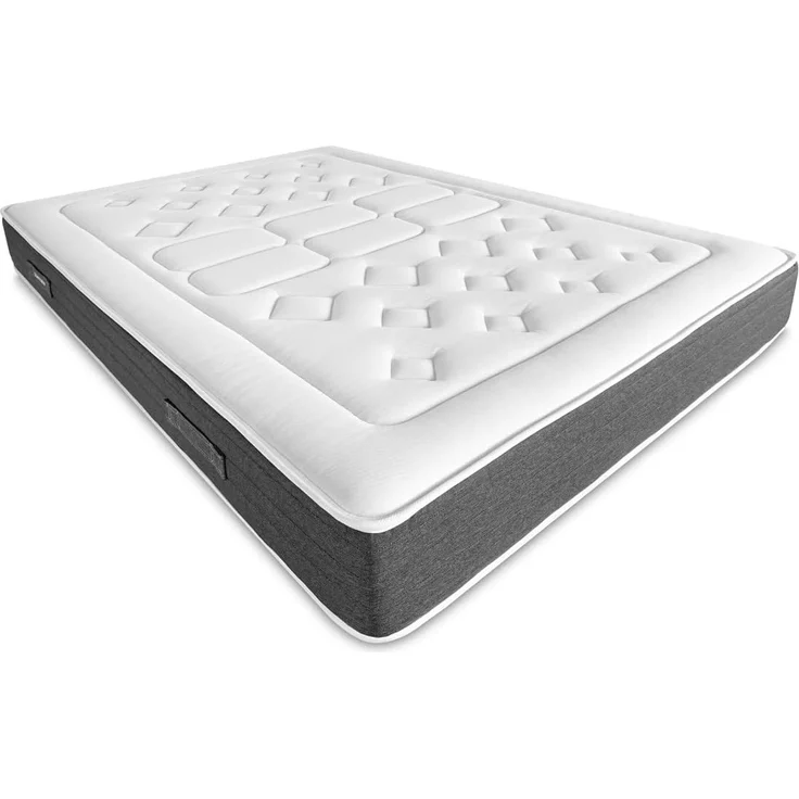 DUÉRMETE ONLINE - Packung viskoelastische Matratze Bio Nature Dicke 24 cm + Klappbett aus Holz, große Kapazität | Farbe Kirschrot 135x190 – Bild 3