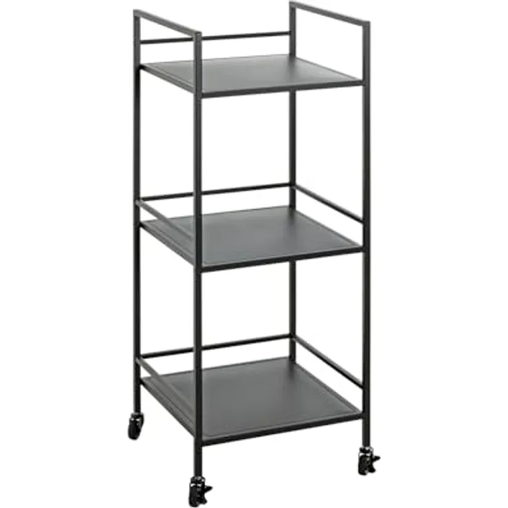 XXXL Beistelltisch, Schwarz, quadratisch, Metall, 35x92x35 cm, Stauraum, gastro- und objekttauglich, offenes Fach