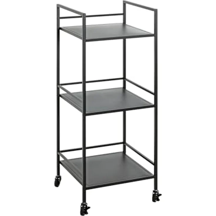 XXXL Beistelltisch, Schwarz, quadratisch, Metall, 35x92x35 cm, Stauraum, gastro- und objekttauglich, offenes Fach – Bild 1