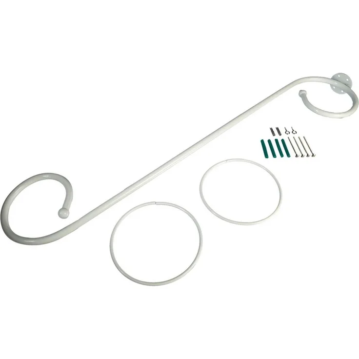 Liedeco Gardinenstange Baldachingarnitur, Ø 12 mm, 1-läufig, Fixmaß, mit Bohren, verschraubt, Metall