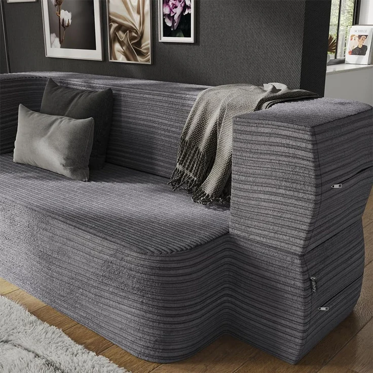 Sofa Lille Grau 190 cm mit Schlaffunktion Vitalispa – Bild 5
