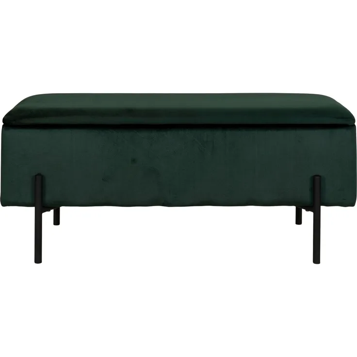 House Nordic Bank mit Stauraum, Velours, grün, 95x36,5x43 cm, HN1206