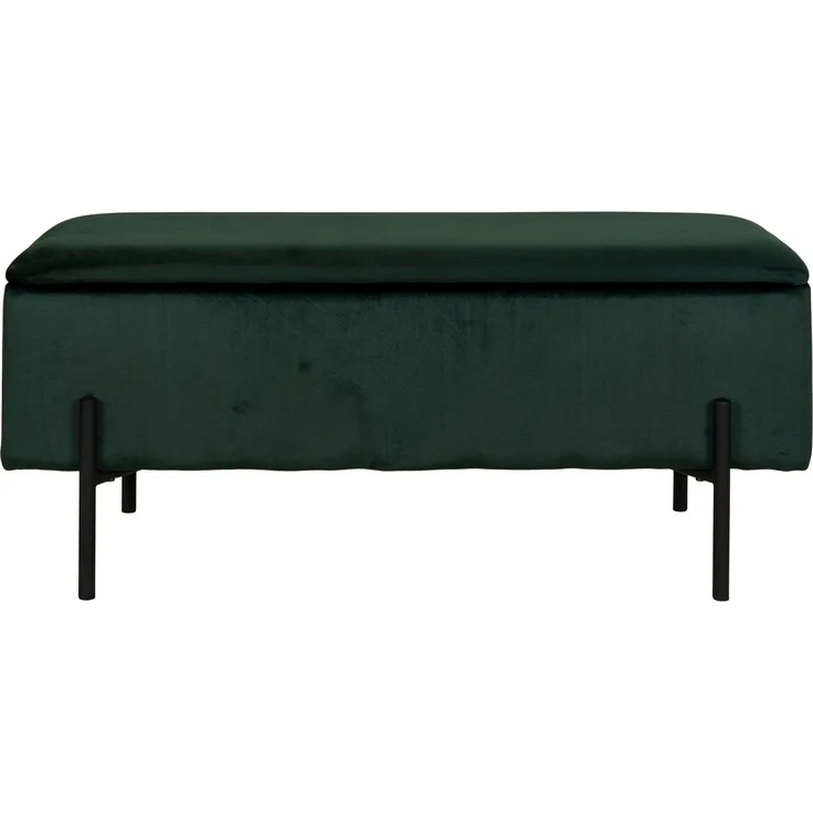 House Nordic Bank mit Stauraum, Velours, grün, 95x36,5x43 cm, HN1206 – Bild 1