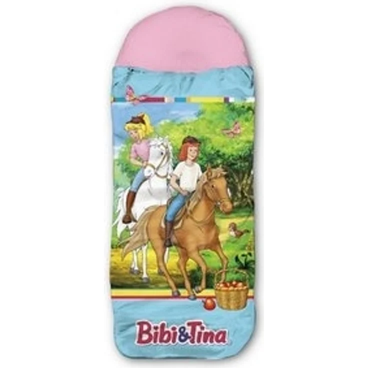 BERONAGE Kinderschlafsack Bibi und Tina Freunde Blau/Rosa Kinder-Schlafsack, 140 cm + 30 cm (Kapuze) x 70 cm – Bild 6