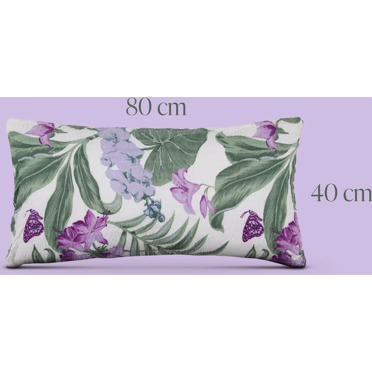 Seersucker - Kissenbezug 40x80cm - 2er Pack Blumen – Bild 4