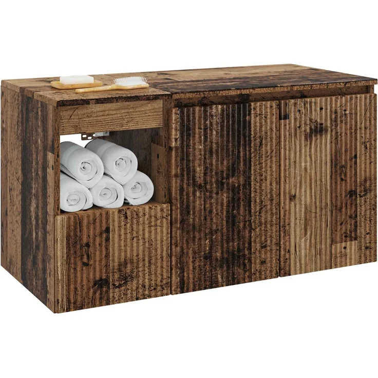 vidaXL Badezimmerschrank-Set 2 stk. Altholz 92,5 x 44,5 x 50 cm 3404122 – Bild 3