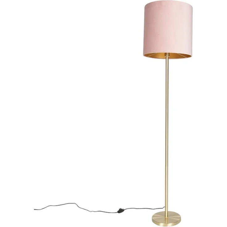 Qazqa Stehlampe Simplo, ohne Leuchtmittel, E27, Rosa, Modern, Textil, 1-flammig – Bild 5