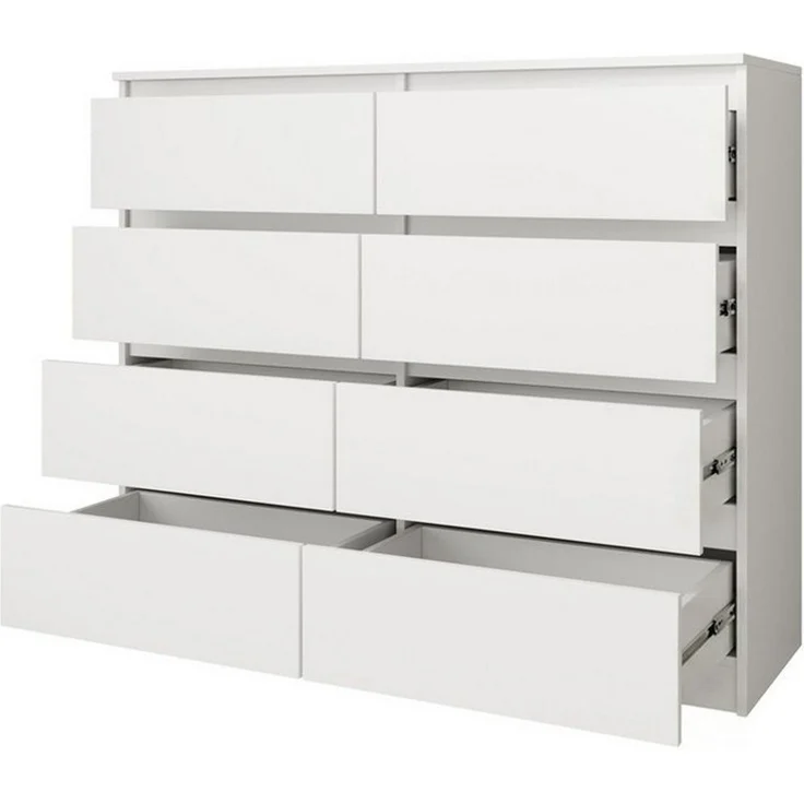 Beautysofa Kommode 100 cm LEMON mit 8 Schubladen (Moderne Schubladenkommode in Weiß oder Kaschmir, Kugelführungen), Sideboard Schlafzimmer Wohnzimmer – Bild 2