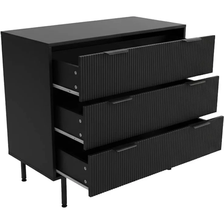 HOME DELUXE Kommode NYLA Schwarz - 90x80 cm – Bild 4