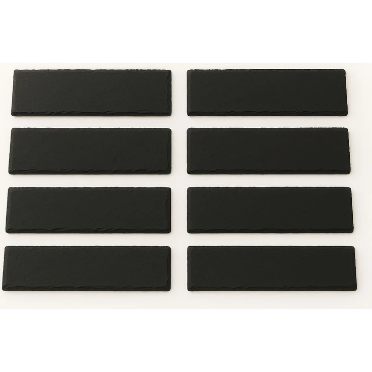 hausleben Servierplatte Schieferplatten 15x5 cm, (Set, 8-tlg, 8 rechteckige Schieferplatten 15x5cm), aus echtem Schiefer – Elegantes Design für Gastronomie & Zuhause – Bild 1