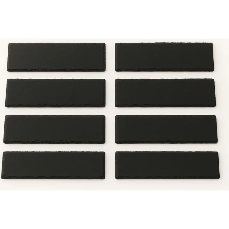 hausleben Servierplatte Schieferplatten 15x5 cm, (Set, 8-tlg, 8 rechteckige Schieferplatten 15x5cm), aus echtem Schiefer – Elegantes Design für Gastronomie & Zuhause