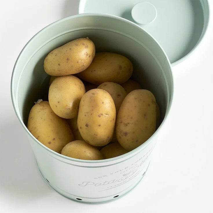 Neuetischkultur Vorratsdose Vorratsdosen 3er Set Metall Retro, Metall, (Set, 3-tlg, 3 Vorratsdosen mit Deckel in verschiedenen Größen), Kartoffeldose Zwiebeldose Knoblauchdose – Bild 2