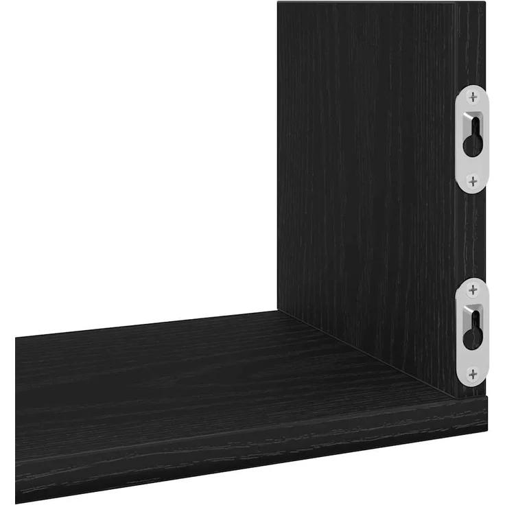 vidaXL Wandregale 3 Stk. Schwarz Eichen-Optik 80x18x18cm Holzwerkstoff 868072 – Bild 8