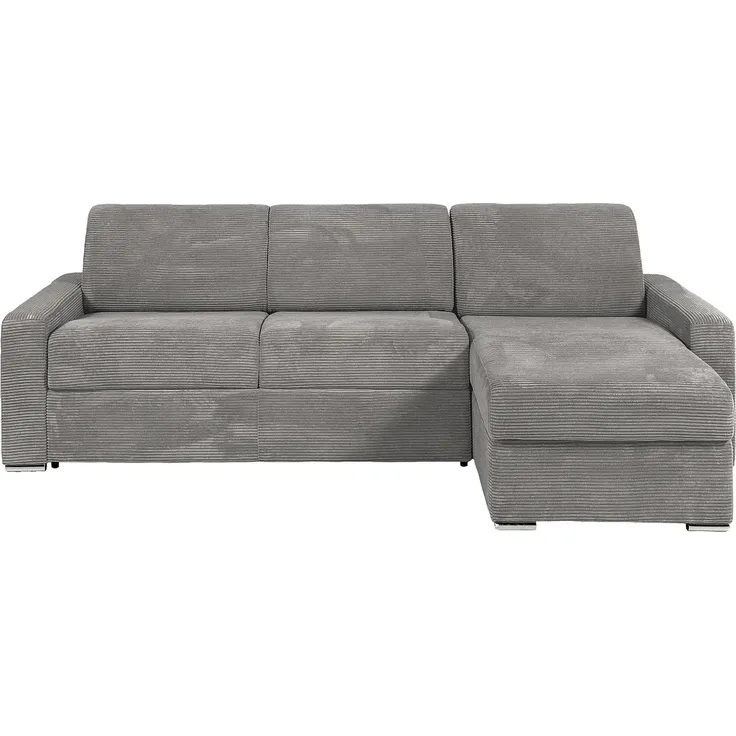 Vente-unique - CALITO Sofa SamtStoff Grau - B 223 cm152 cm x H 90 cm x L 278 cm