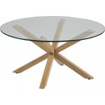 ebuy24 Heat Couchtisch, Weiß, Holzwerkstoff mit Glasplatte, 82x40x82 cm, modern und pflegeleicht