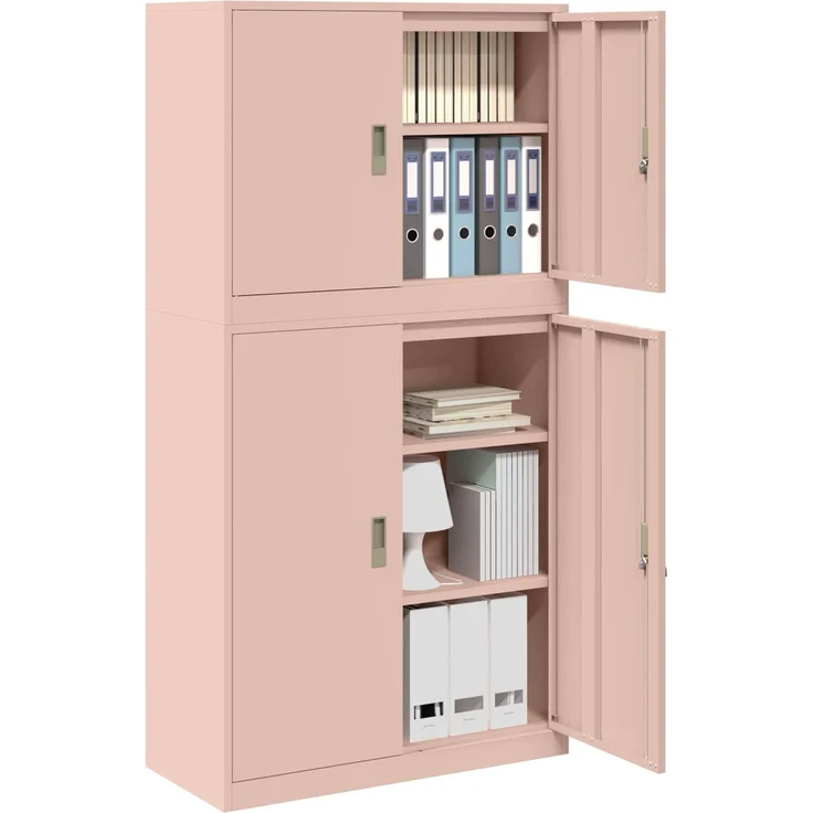 vidaXL Aufbewahrungsschrank 2 stk. Rosa 90 x 40 x 175 cm Stahl 3438718 – Bild 3