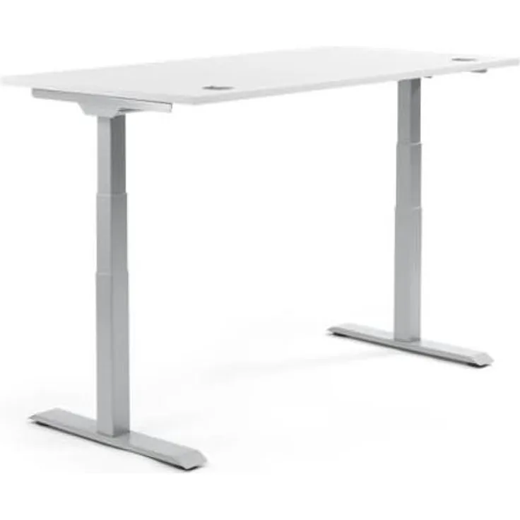 Soennecken Schreibtisch 1800x605-1255x800mm Platte weiß Gestell silber