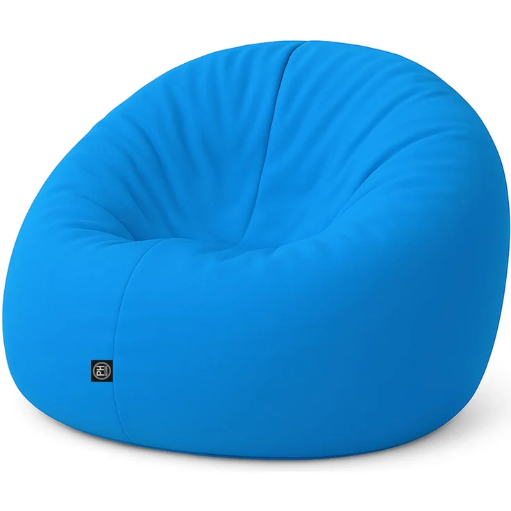PATCH HOME 2 in 1 Funktion Sitzsack Sessel Bean Bag Sitzsäcke Gaming mit Reißverschluss bereits befüllt - Ø 125cm - Königsblau – Bild 1