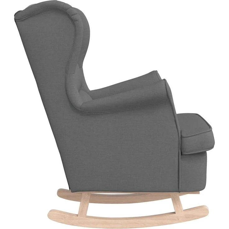 Schaukelsessel, Schaukelstuhl Dunkelgrau 74x90x102 cm Stoff – Bild 5
