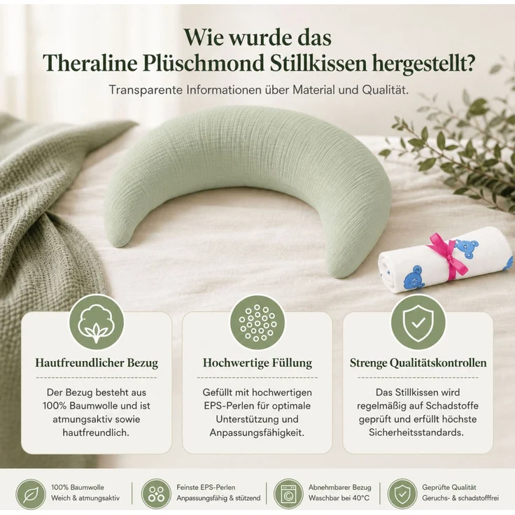 Theraline Musselinmond Stillkissen 140 x 27 cm TOP – Bild 8
