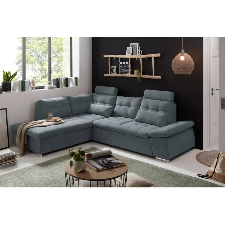 Entdecken Sie zeitlose Eleganz: Das Nalo Schlafsofa von ED Exciting Design mit verstellbaren Armlehnen und Bettkasten
