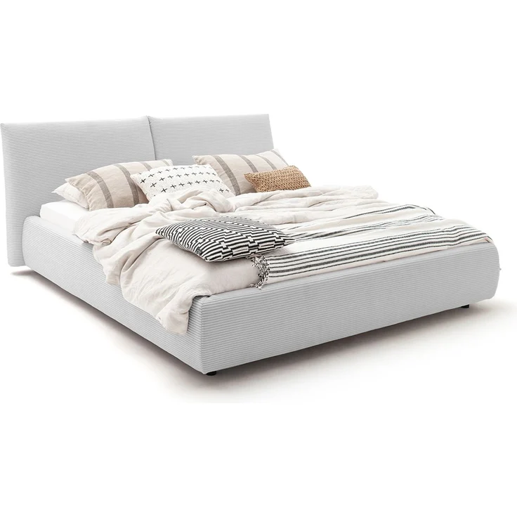 KAWOLA Bett HENRY Polsterbett Cord hellgrau 160x200cm – Bild 3