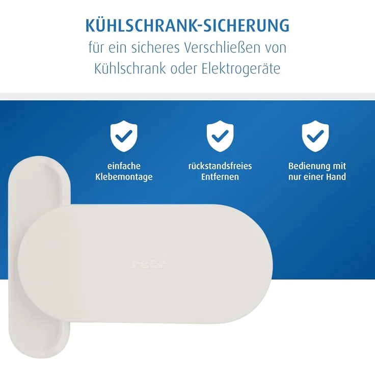 reer Elektrogeräte-Sicherung, Kinder-Sicherung für Kühlschrank, Mikrowelle, Schiebetüren vom schwäbischen Kindersicherheits-Experten – Bild 3