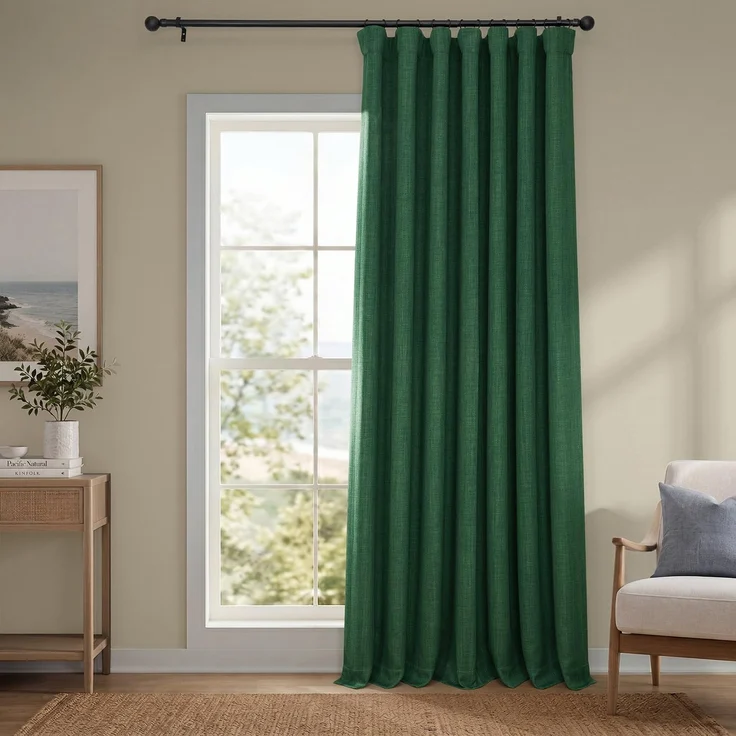 HPD Half Price Drapes Boch-LN21327-84-DW Verdunkelungsvorhang, extra breit, 1 Stück, 100 x 84, Schlüsselgrün