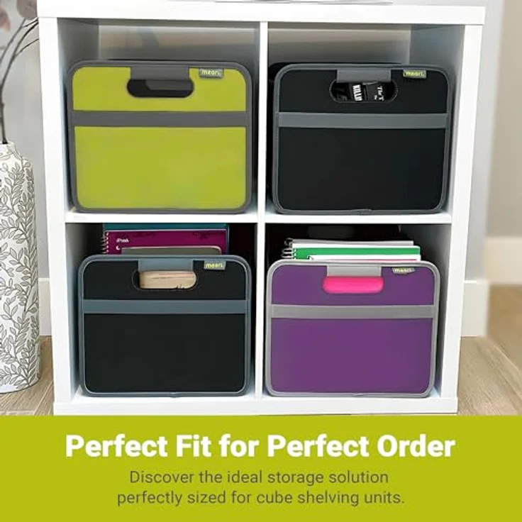 Meori Aufbewahrungsbox Klappbox Ordnungssystem Faltbox 15 l Kiwi grün Uni – Bild 4