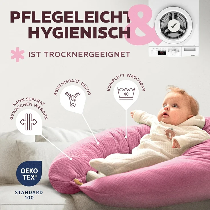 SEI Design Stillkissenbezüge Bezug Stillkissenbezug Musselin, 100% Baumwolle – Bild 6