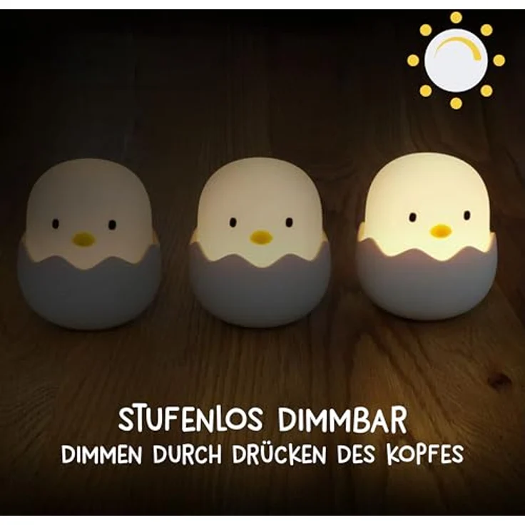 MegaLight LED Nachtlicht Kinder | Nachtlicht Baby ohne verschluckbare Kleinteile | Stilllicht dimmbar Touch | Nachtlampe USB Aufladung | Eggy Egg – Bild 7