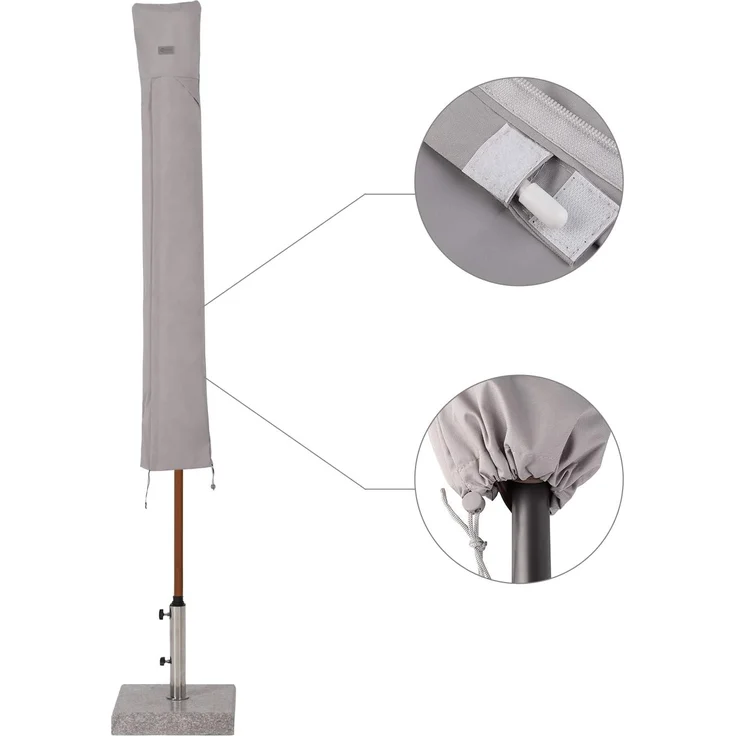 Sekey® Schutzhülle für Ø 300 cm Sonnenschirm, Abdeckhauben für Sonnenschirm – Bild 3