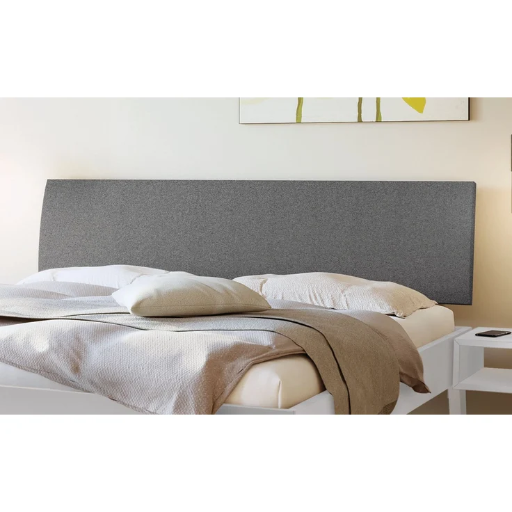 Hasena Polsterbett Lorenzo Weiß mit Stoffkopfteil Grau 90x200 cm, Komforthöhe 25 cm MDF weiss deckend – Trento – Bild 3