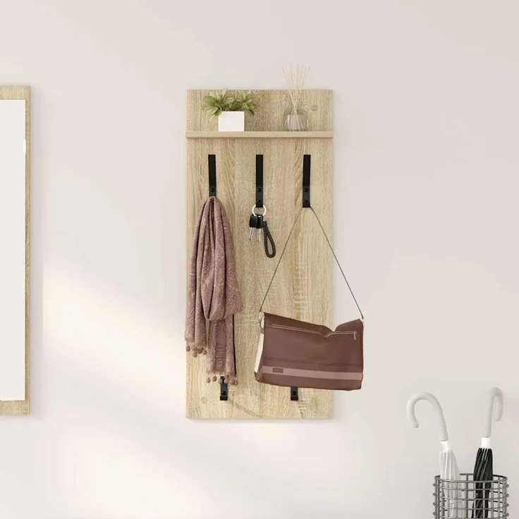 vidaXL Wandmontierter nachttisch Sonoma-Eiche 40 x 10 x 90 cm 874453