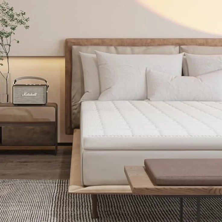 EGO Home Matratzen Topper 140x200 cm, 7cm Höhe Matratzentopper mit Schaumstoff von 7 Zonen Schneiden, Öko-TEX Zertifiziert, Matratzenauflage 140x200 cm für Boxspringbett Matratze Schlafsofa – Bild 4