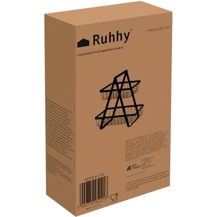 Ruhhy Brotkorb Obstkorb Gemüsekorb, Stahl, (Spar-Set, 1-tlg, dekorativ), elegante 2-stöckige Küchendekoration – Bild 5