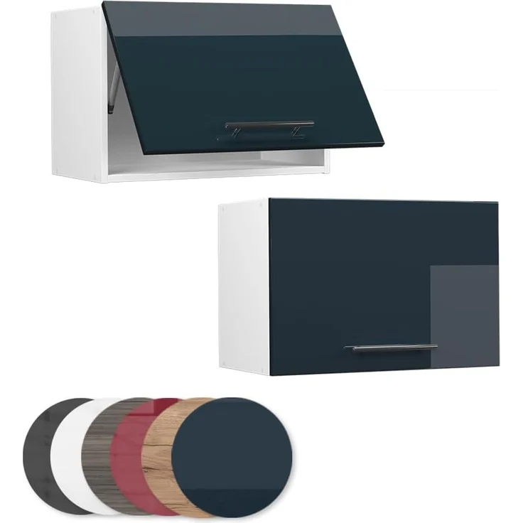 Hängeschrank Fame-Line Dunkelblau Hochglanz 60 cm Flach Vicco – Bild 4