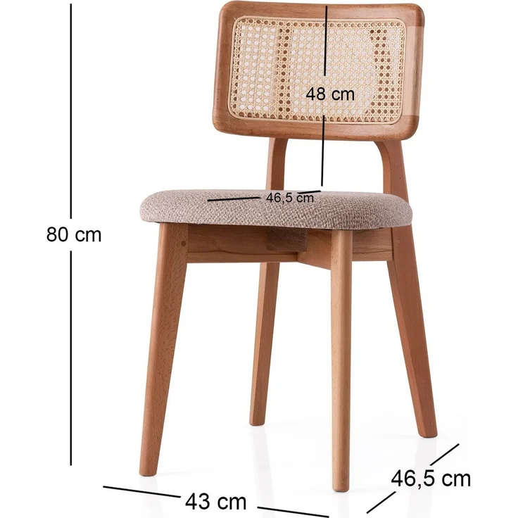 Skye Decor 'Punto - 4453' Stuhl, Eiche / Beige, 43 x 80 x 46,5 cm – Bild 3