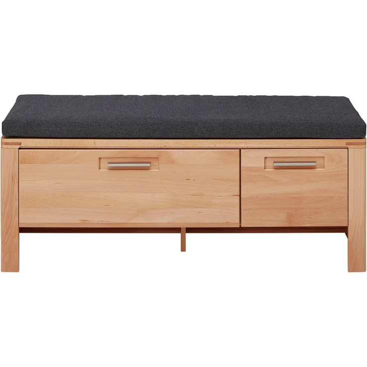 Linea Natura 'NATURE ONE' Garderobenbank XL, Kernbuche teilmassiv, 120 x 48 x 40 cm, mit Sitzkissen und Softclose – Bild 4