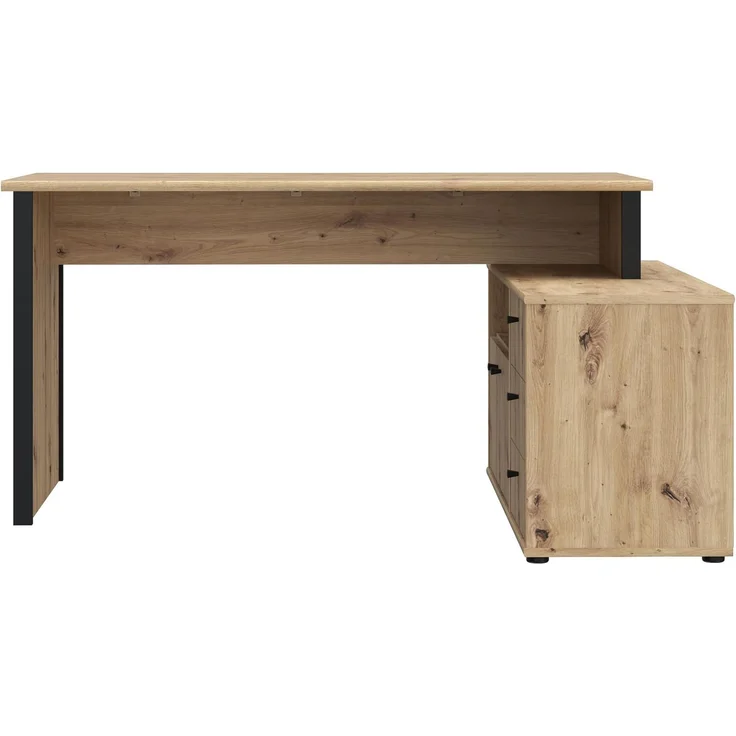 Forte Schreibtisch TEMPRA 2 - Büro in Artisan Eiche (D78)-Schwarz (Z13) – Bild 3