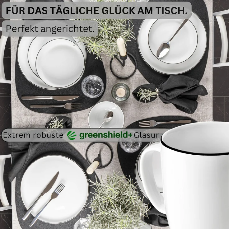 SÄNGER Porzellan Kaffeebecher Marlo Black Rim 6-teilig - NEU – Bild 3