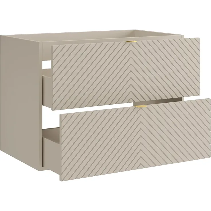 Vente-unique - DORIONI Waschbeckenmöbel Holz, Platte Beige - B 46,5 cm x H 61,6 cm x L 80 cm – Bild 4