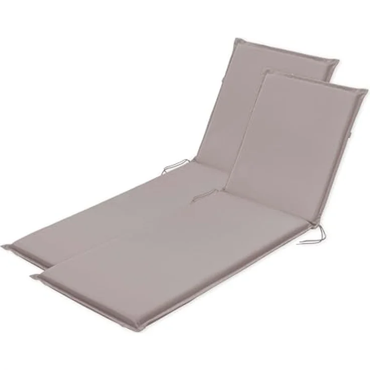 Traumnacht Komfort 2er Set Liegenauflagen Outdoor taupe mit abnehmbarem Bezug, 190 x 58 x 6 cm, Öko-Tex zertifiziert, produziert nach deutschem Qualitätsstandard – Bild 2