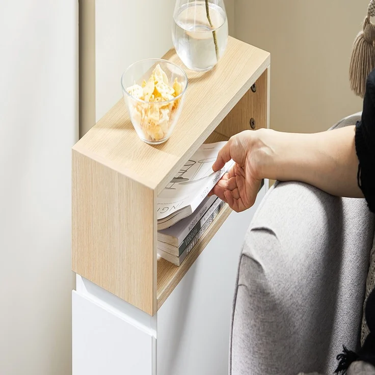 SoBuy FBT155-WN Nachttisch, Spanplatte, Melamin, Weiß, 50 x 61 x 20 cm – Bild 7