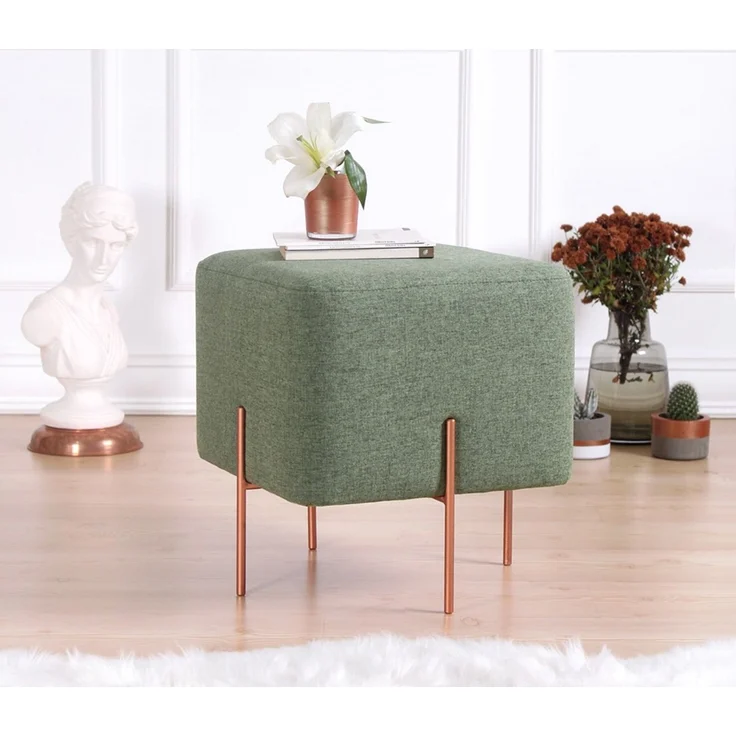 Hanah Home 'Copper 52 - Green' Pouffe, Grün, 40 x 42 x 40 cm – Bild 1