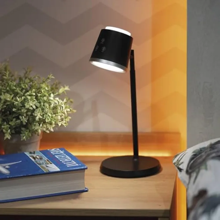 EMOS LED Akku-Tischlampe 4in1 ABBIE, 6W, 300lm, dimmbar, einstellbare Lichtfarbe, 1500mAh Li-Ion Akku, 33h Leuchtdauer, schwarz, Z7636B