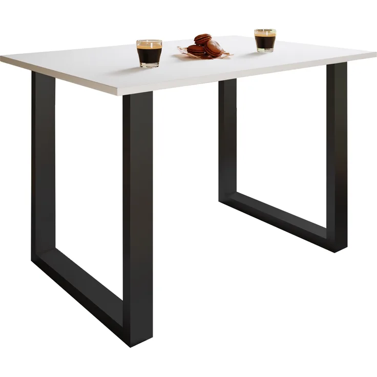 VCM Esstisch Xona 916865 Schwarz / Weiß H. 76 x B. 110 x T. 80 cm