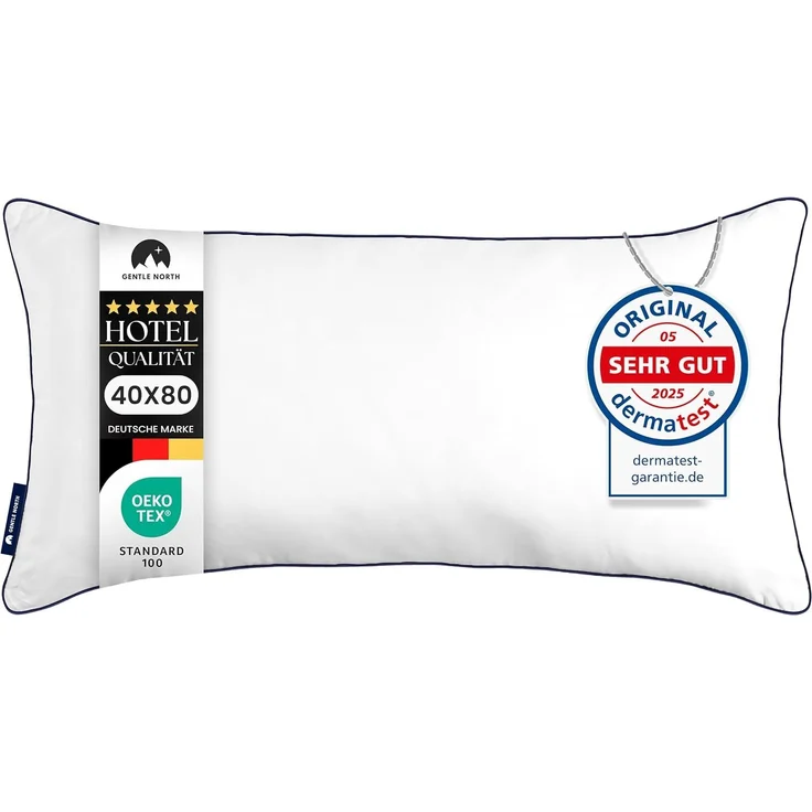 Gentle North Microfaserkissen Kopfkissen in Hotelqualität - Einzeln oder im 2er Set - 60° Waschbar, Füllung: Polyester, Rückenschläfer, Seitenschläfer, Bauchschläfer, Comfort, Reißverschluss für Füllung - Made in EU - allergikerfreundlich – Bild 1