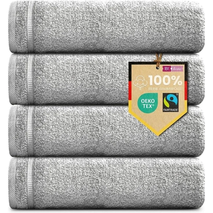 4er Set Gästehandtücher Plain dunkelgrau 30x50 - Farbe: Grau, Größe: 30x50