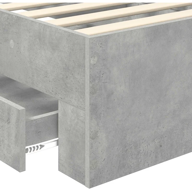 vidaXL Bettrahmen mit Kopfteil Beton Grau 90 x 200 cm Holzwerkstoff 3410038 – Bild 9